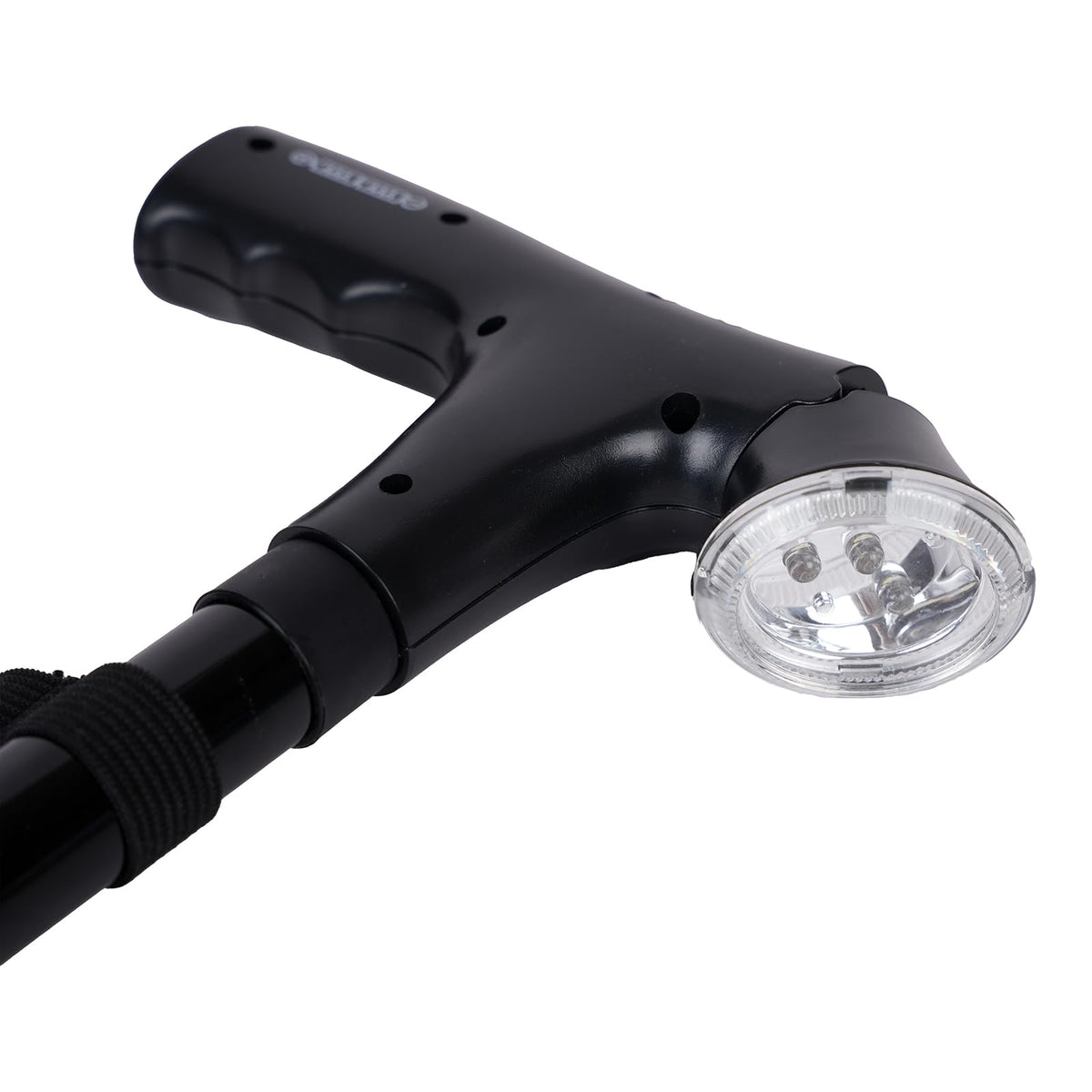 RUNZI Folding Walking Stick with LED Light and Alarm Adjustable Cane Black NEW