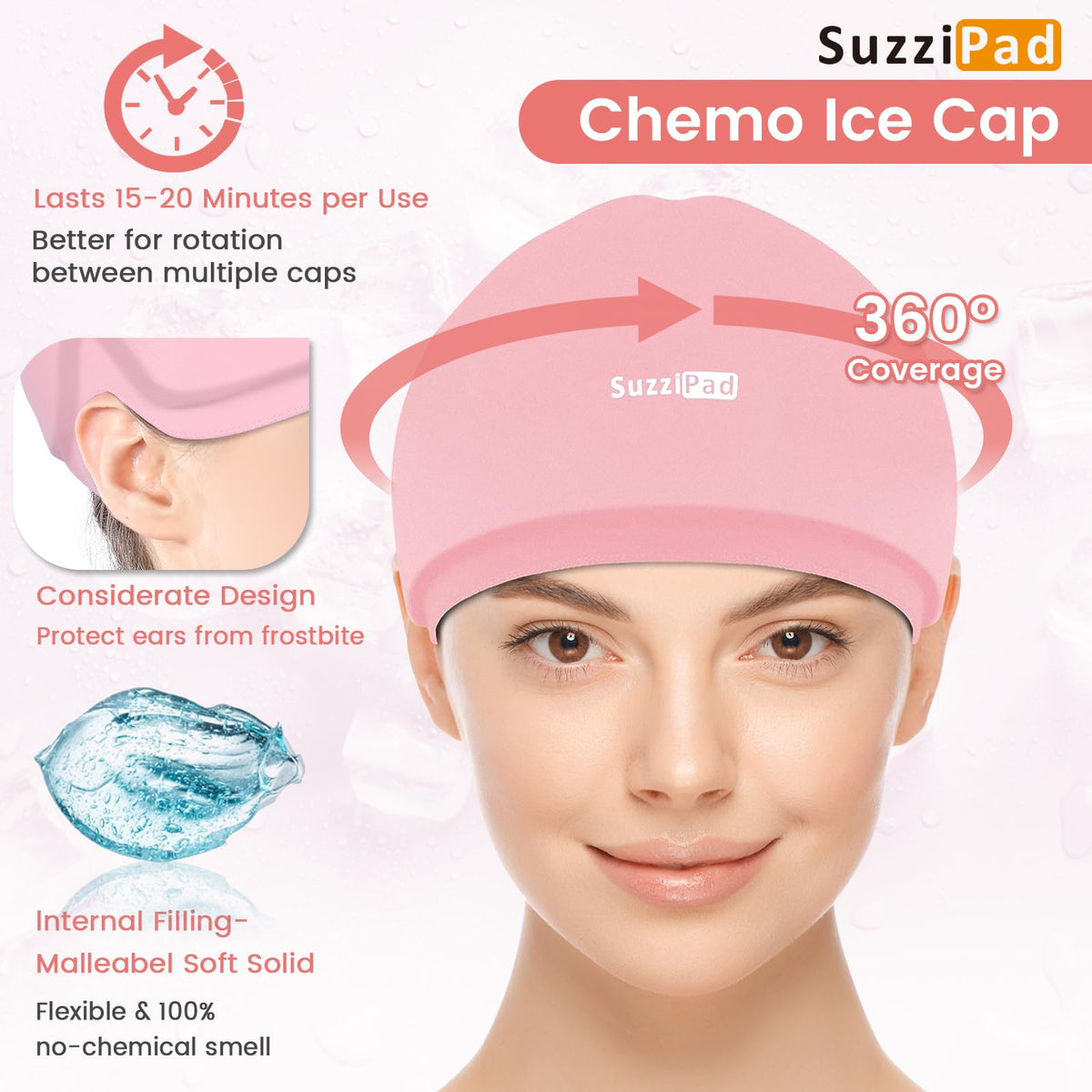 SUZZIPAD Cold Therapy Socks and Hand Ice Pack Gloves for Chemotherapy Pink NEW