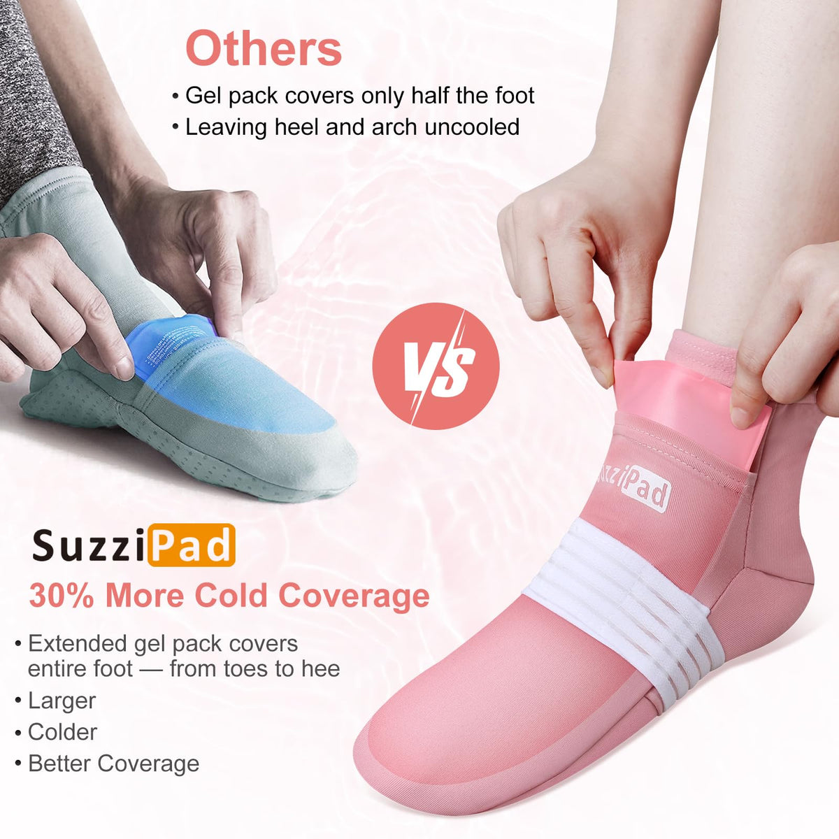 SUZZIPAD Cold Therapy Socks and Hand Ice Pack Gloves for Chemotherapy Pink NEW