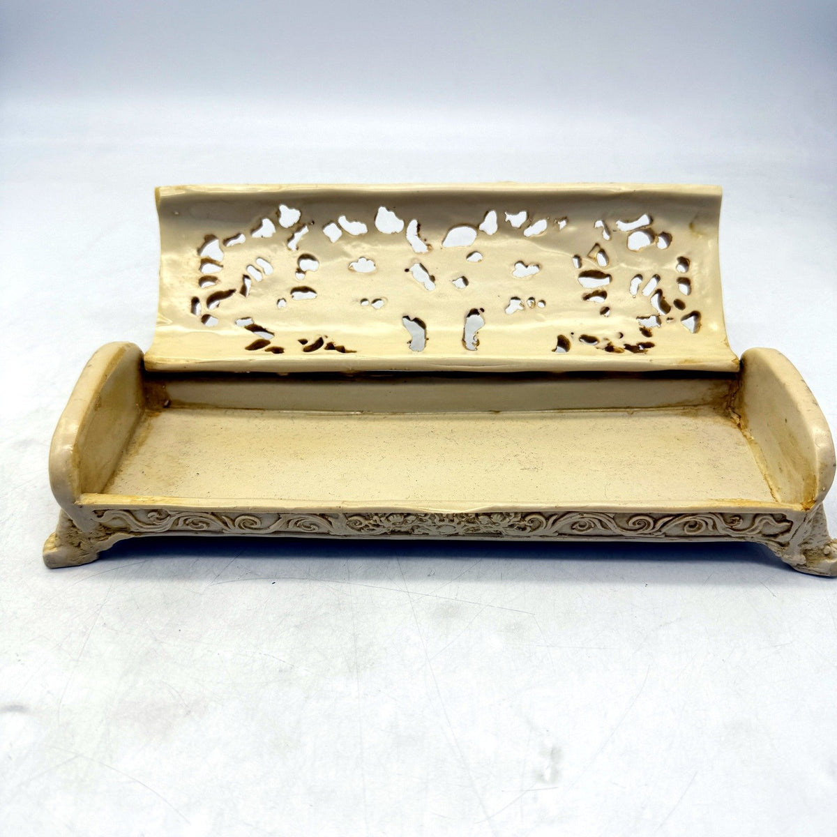 Ornate Carved Resin Dragon Themed Incense Trinket Storage Box Hinged Lid