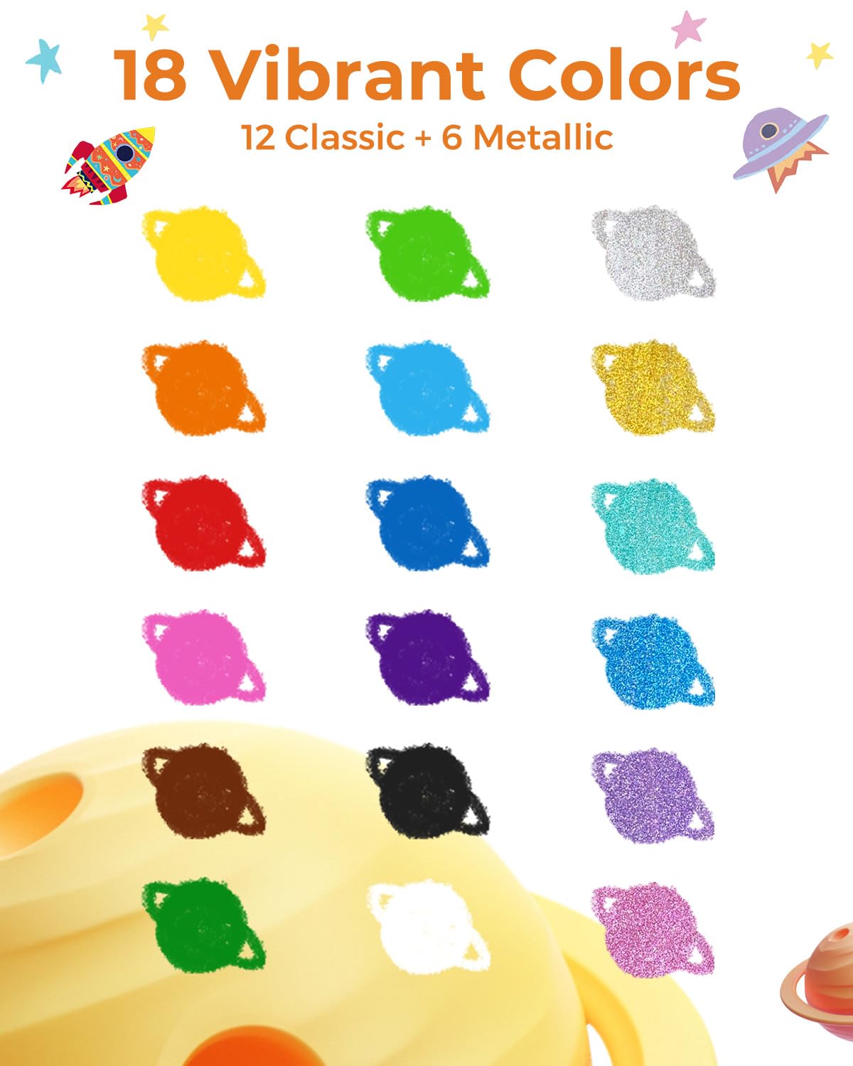 JUPITEARTH 18 Color Twist Crayons for Toddlers Ages 1-3, Non-Toxic DEMO
