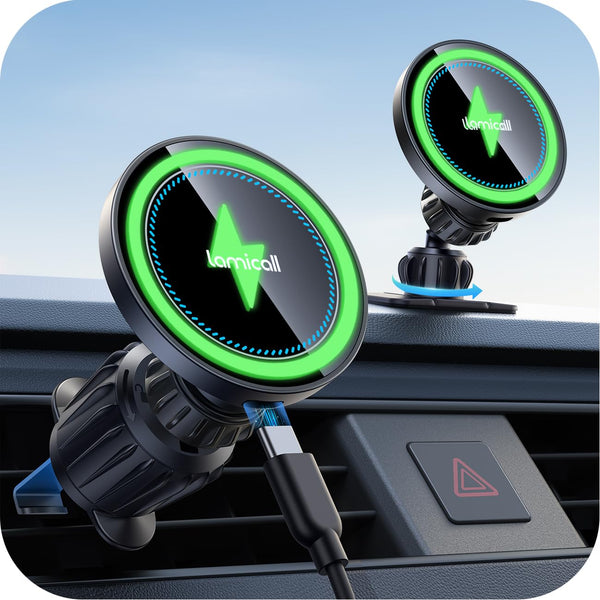 Lamicall 15W Automobile Chargers Wireless Car Mount Charger 360 Degree NEW