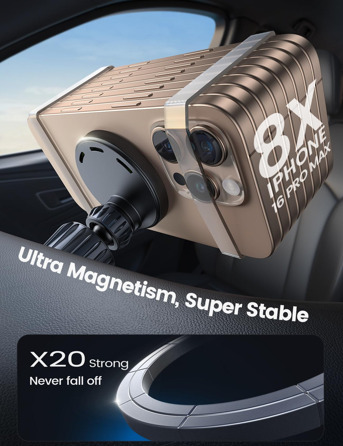 Lamicall 15W Automobile Chargers Wireless Car Mount Charger 360 Degree NEW
