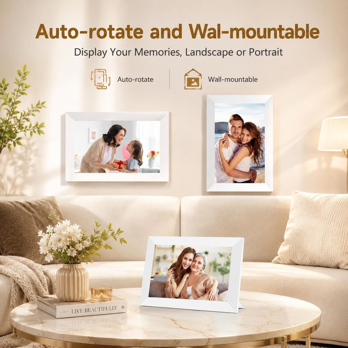 ZoYue 10.1 Inch WiFi Digital Picture Frame 32GB Memory 1280x800 HD IPS NEW