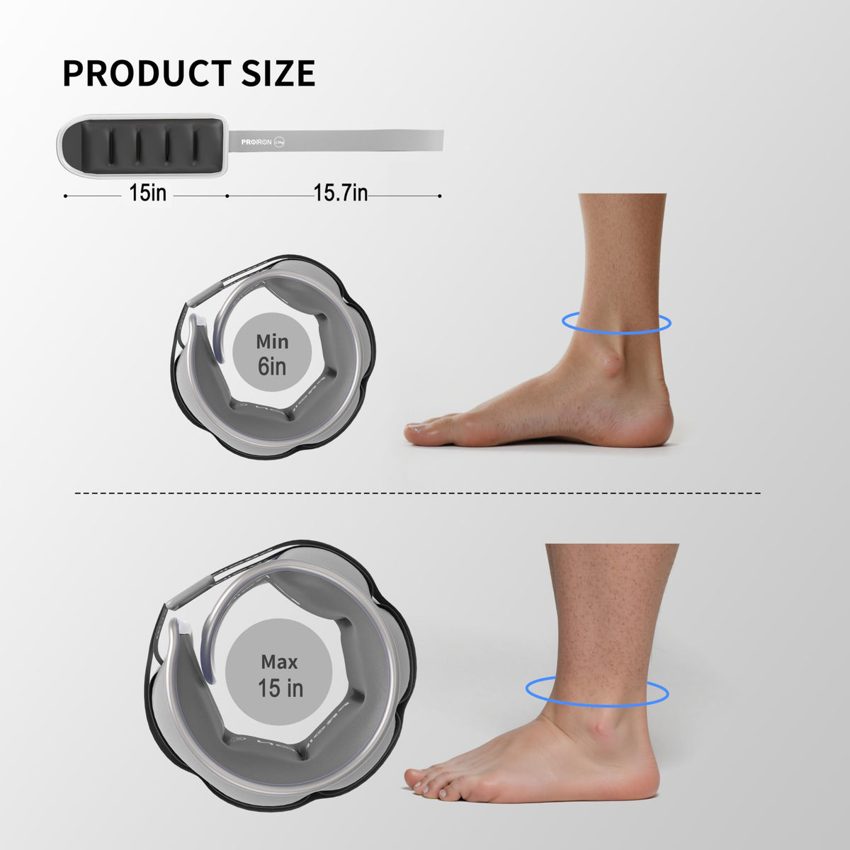 PROIRON Adjustable Ankle Weights 3.3 lb Grey - Wrist & for Men Women, DEMO