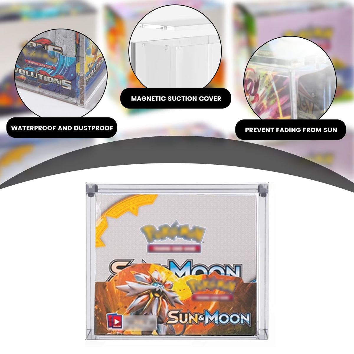 Yotsuba Premium Acrylic Display Case for Pokemon Booster Box Transparent NEW