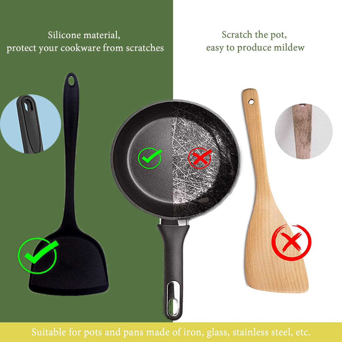 GdCosBao 5-Piece Spatulas Silicone Spatula Set for Baking, Cooking, and NEW