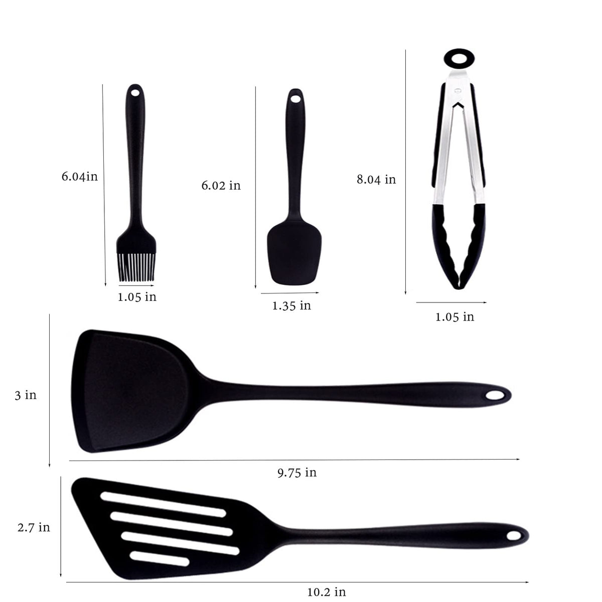 GdCosBao 5-Piece Spatulas Silicone Spatula Set for Baking, Cooking, and NEW