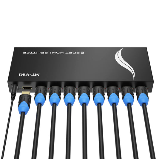 MT-VIKI 4K Splitters HDMI Splitter 1 in 8 Out Powered Multi-Monitor Display NEW