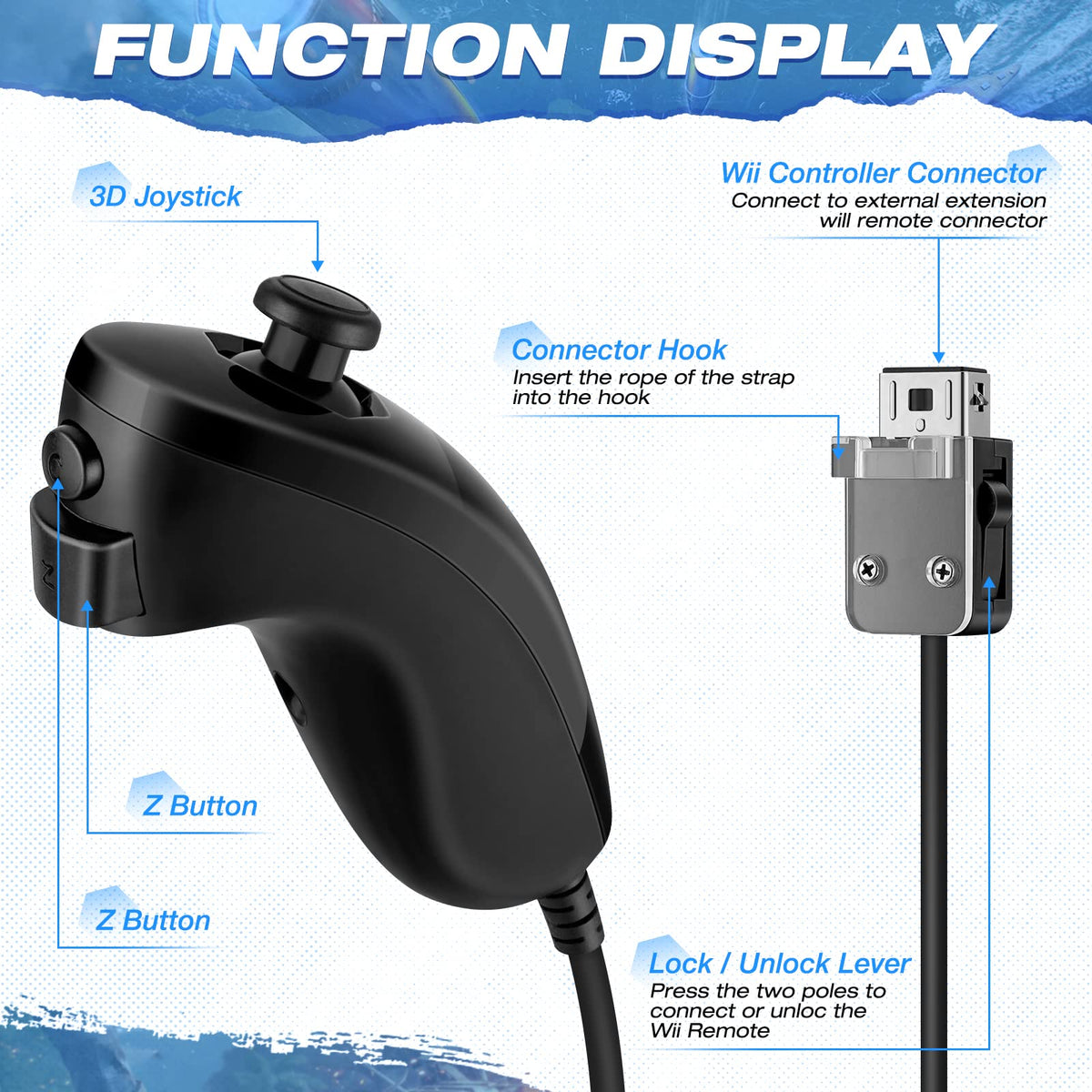 FISUPER 2-in-1 Accessories Wii/Wii U Remote Controller with Motion Plus NEW