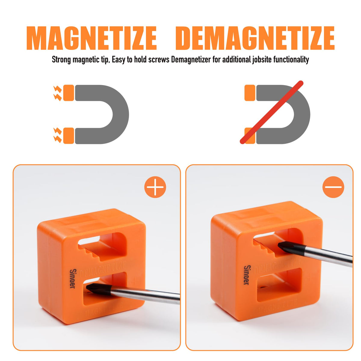 Sinoer 13-Piece Magnetic Screwdriver Set 6 Phillips Flat Head Chrome NEW