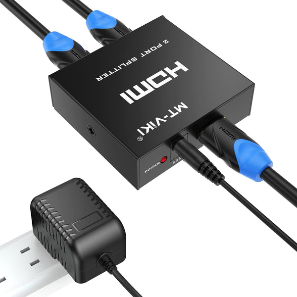 MT-VIKI 4K Splitters HDMI Splitter 1 in 2 Out Powered Dual Monitor Display NEW