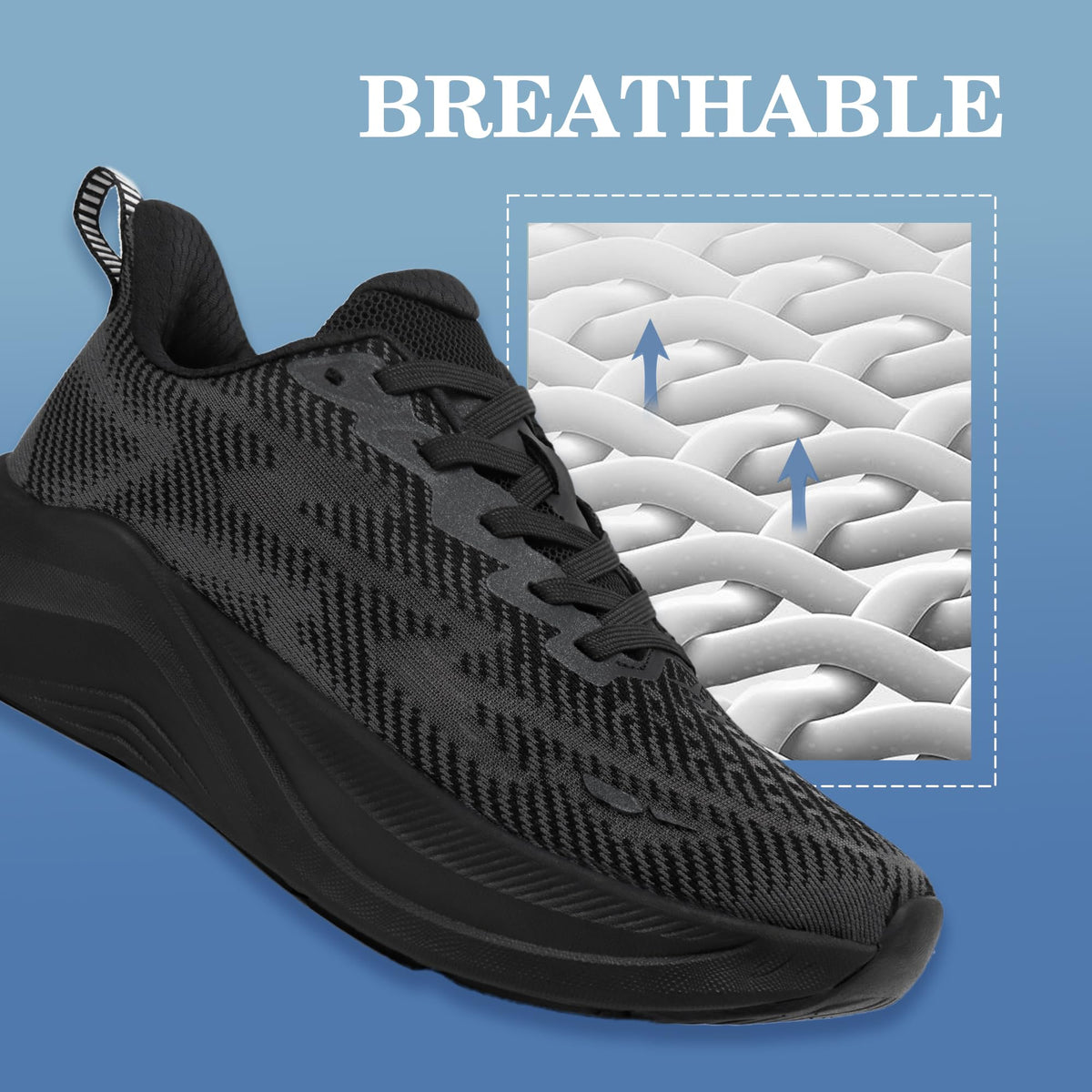 Hawkwell Cloud Zero Active Cushion Breathable Walking Shoes Black US6.5 EU38 NEW