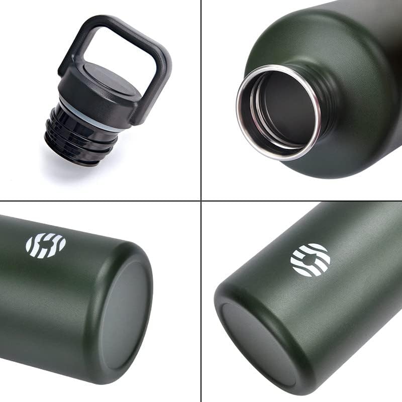 Fjbottle 2000ml Stainless Steel Sports Water Bottle with Bag Dark Green NEW
