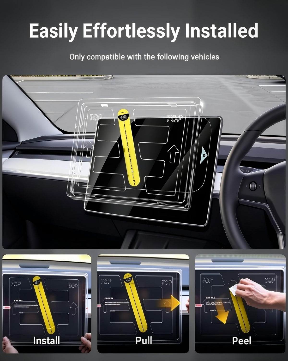 PhosElpida 15.4" Transparent Screen Protector for Interior Car Care NEW