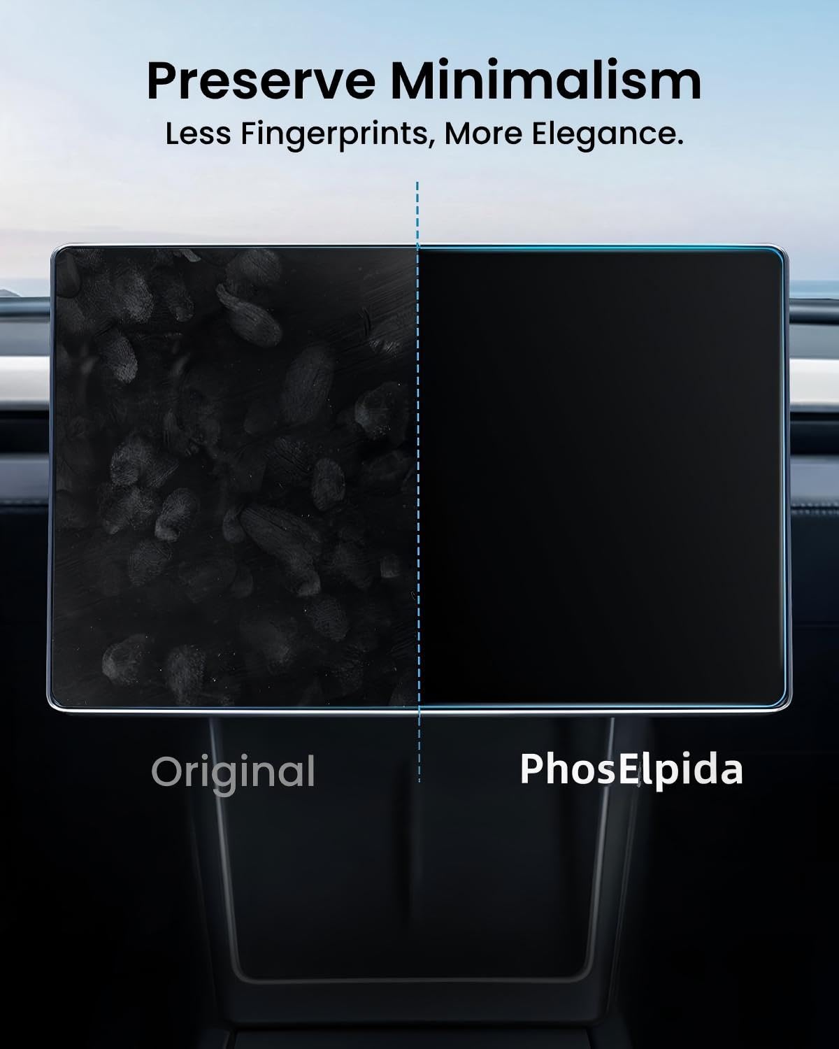 PhosElpida 15.4" Transparent Screen Protector for Interior Car Care NEW