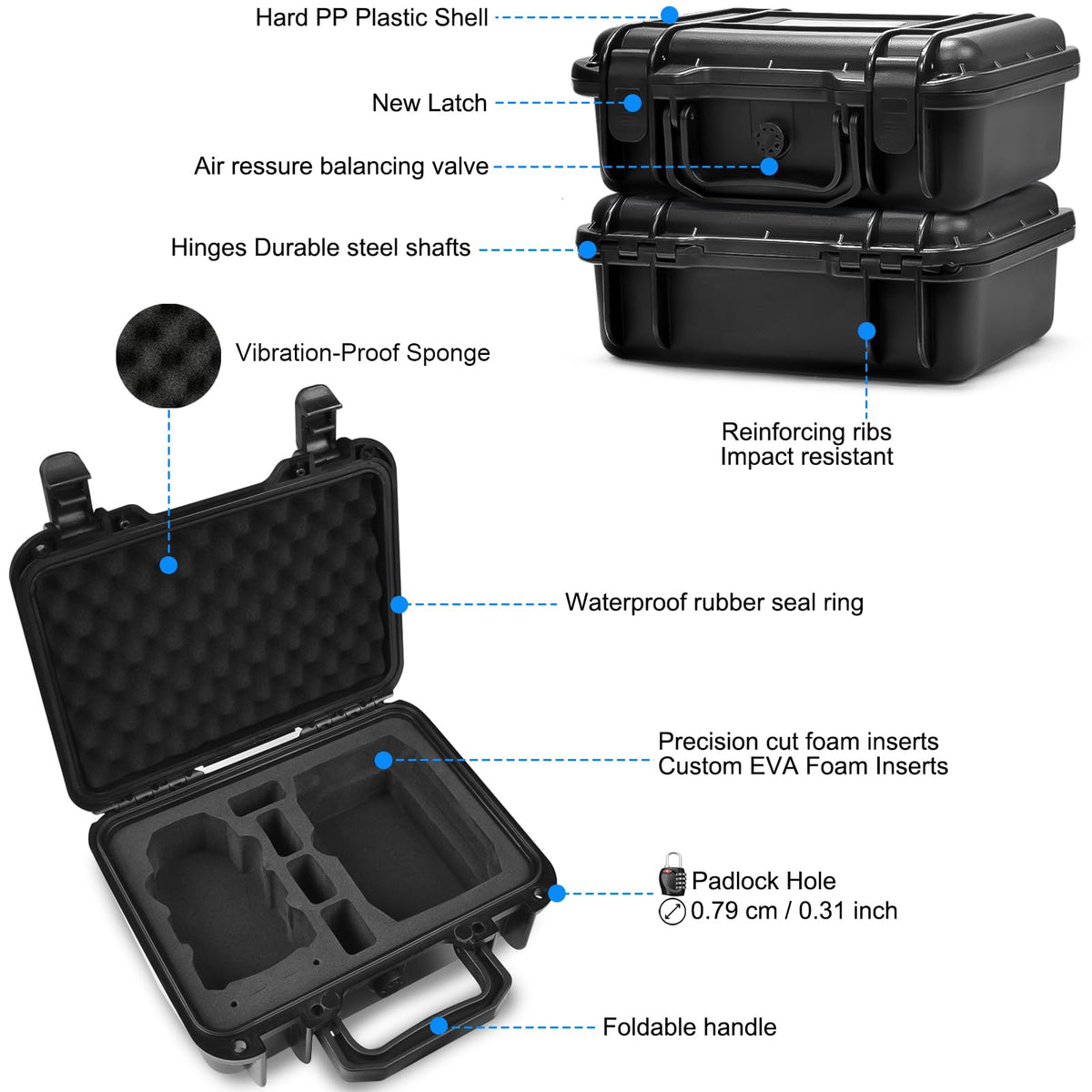 LEKUFEE Portable Waterproof Hard Case for DJI Mini 2 SE/2 Drone 27.5 x 22.5 NEW