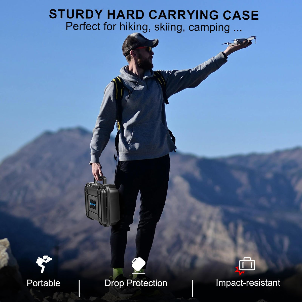 LEKUFEE Portable Waterproof Hard Case for DJI Mini 2 SE/2 Drone 27.5 x 22.5 NEW