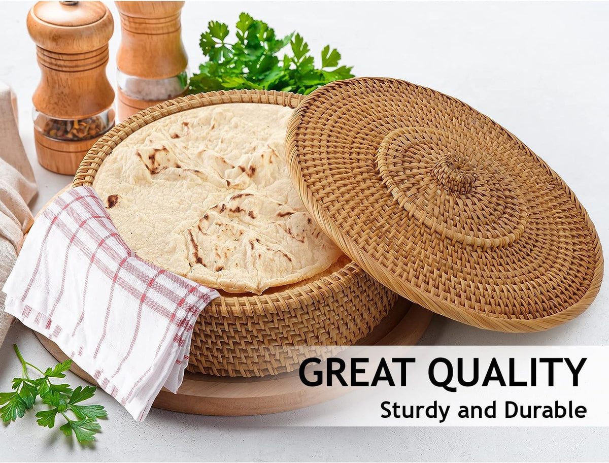 Tortillada Handmade Rattan Tortilla Warmer Bread Basket for Tortillas 26 cm NEW