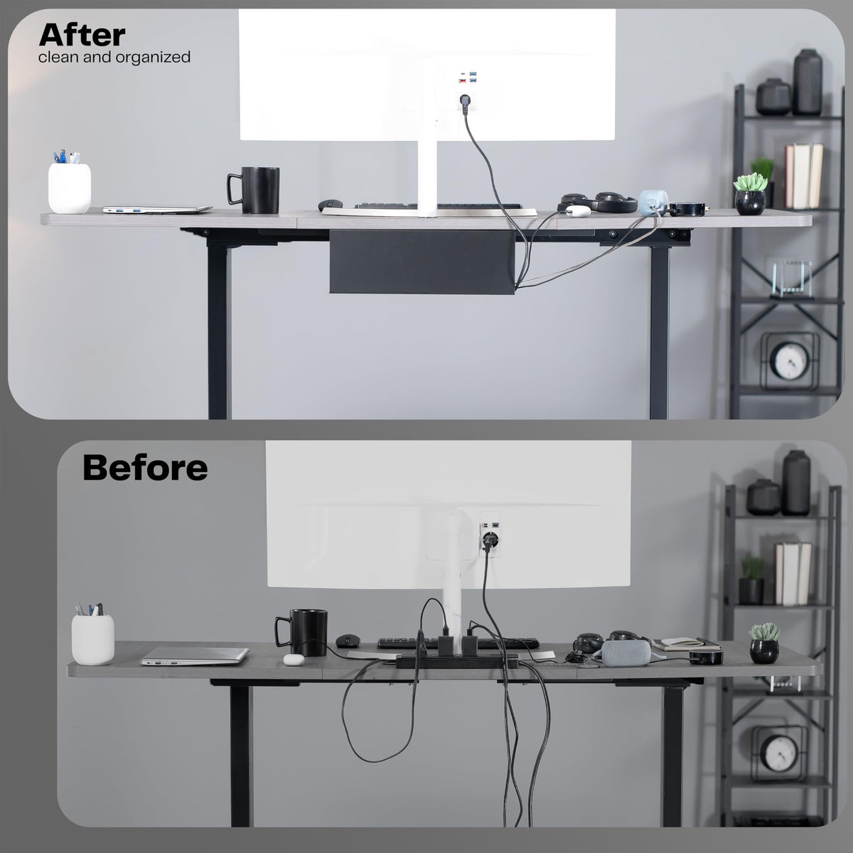 VIVO Cable Management Trays Power Strip Holders Cord Organizer Bags Black NEW