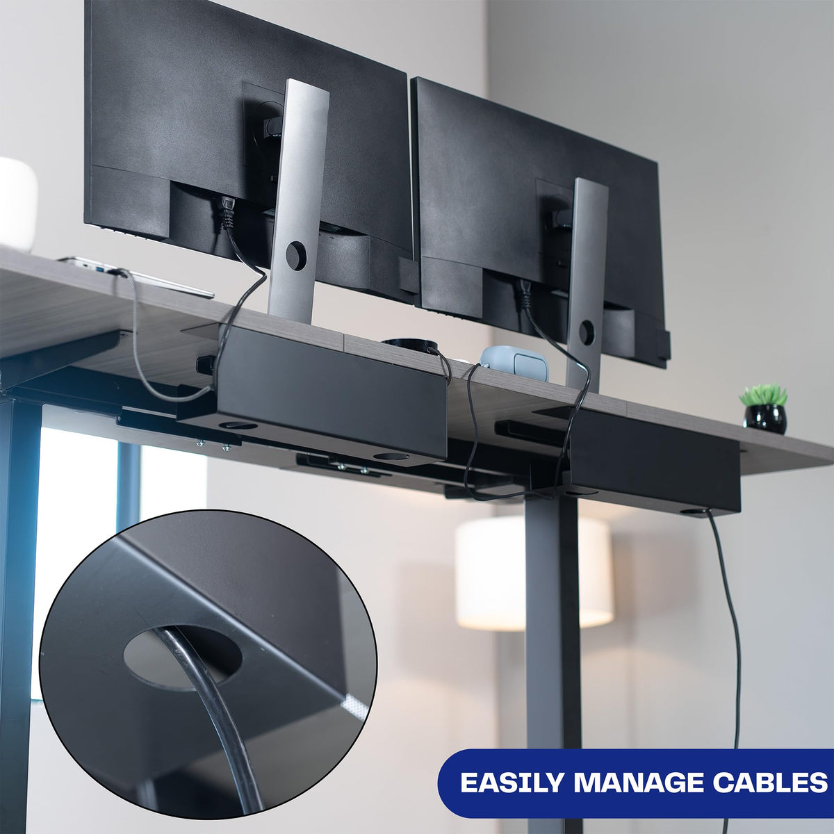 VIVO Cable Management Trays Power Strip Holders Cord Organizer Bags Black NEW
