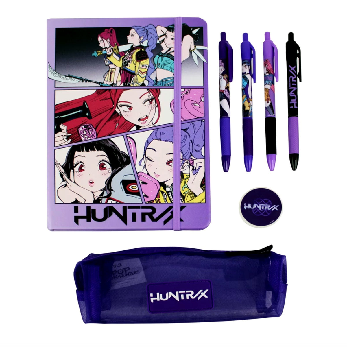 Huntrx K.Pop Demon Hunters Stationery Set Inc Notebook Pencil Case Pens NEW