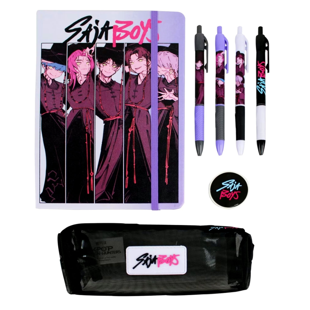 K-Pop Demon Hunters Stationery Set: Notebooks, Pens, Pencils, Washi Tape NEW
