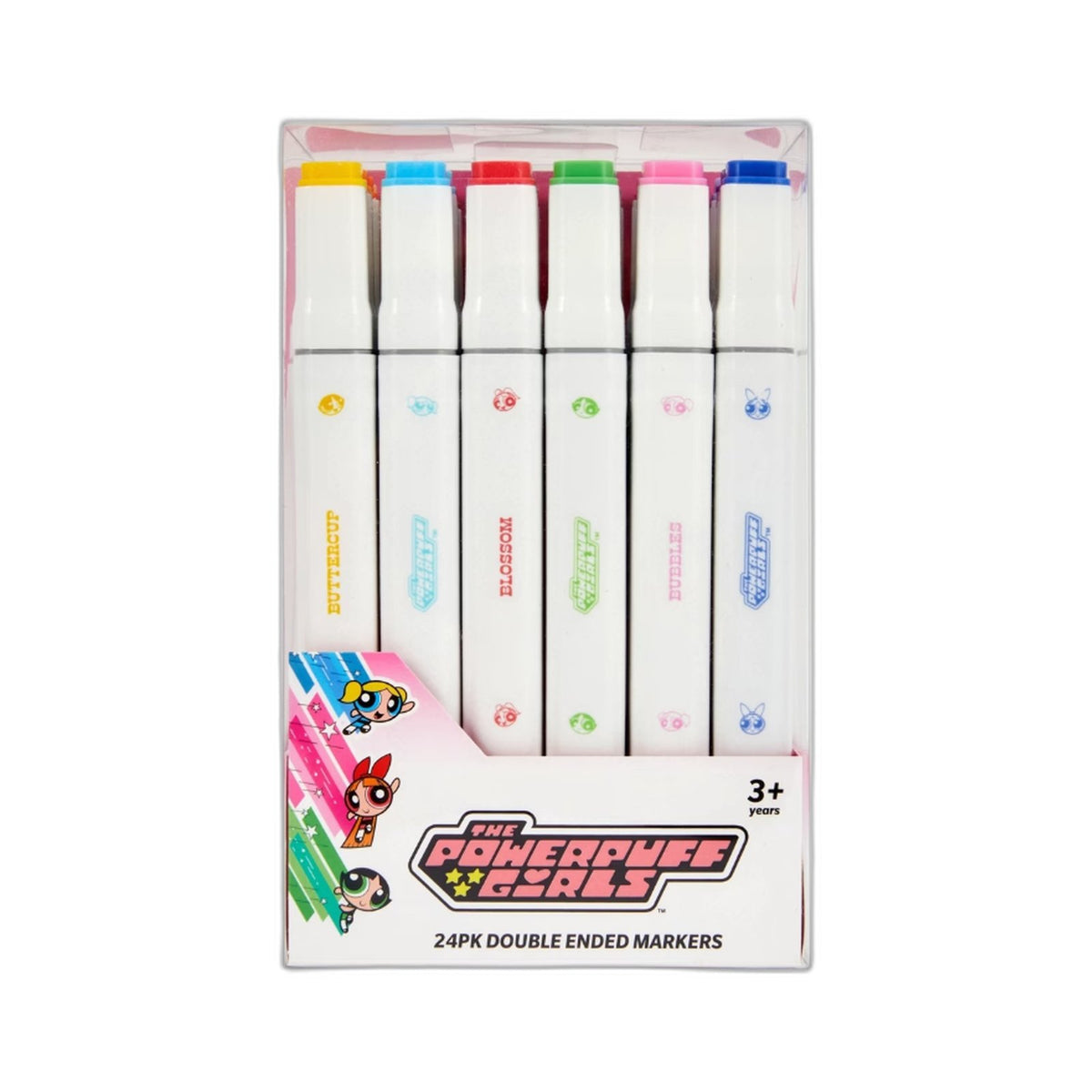 The Powerpuff Girls Multicolor Double Ended Markers 24 Pack for Kids and NEW