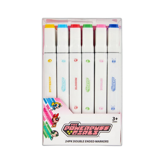 The Powerpuff Girls Multicolor Double Ended Markers 24 Pack for Kids and NEW