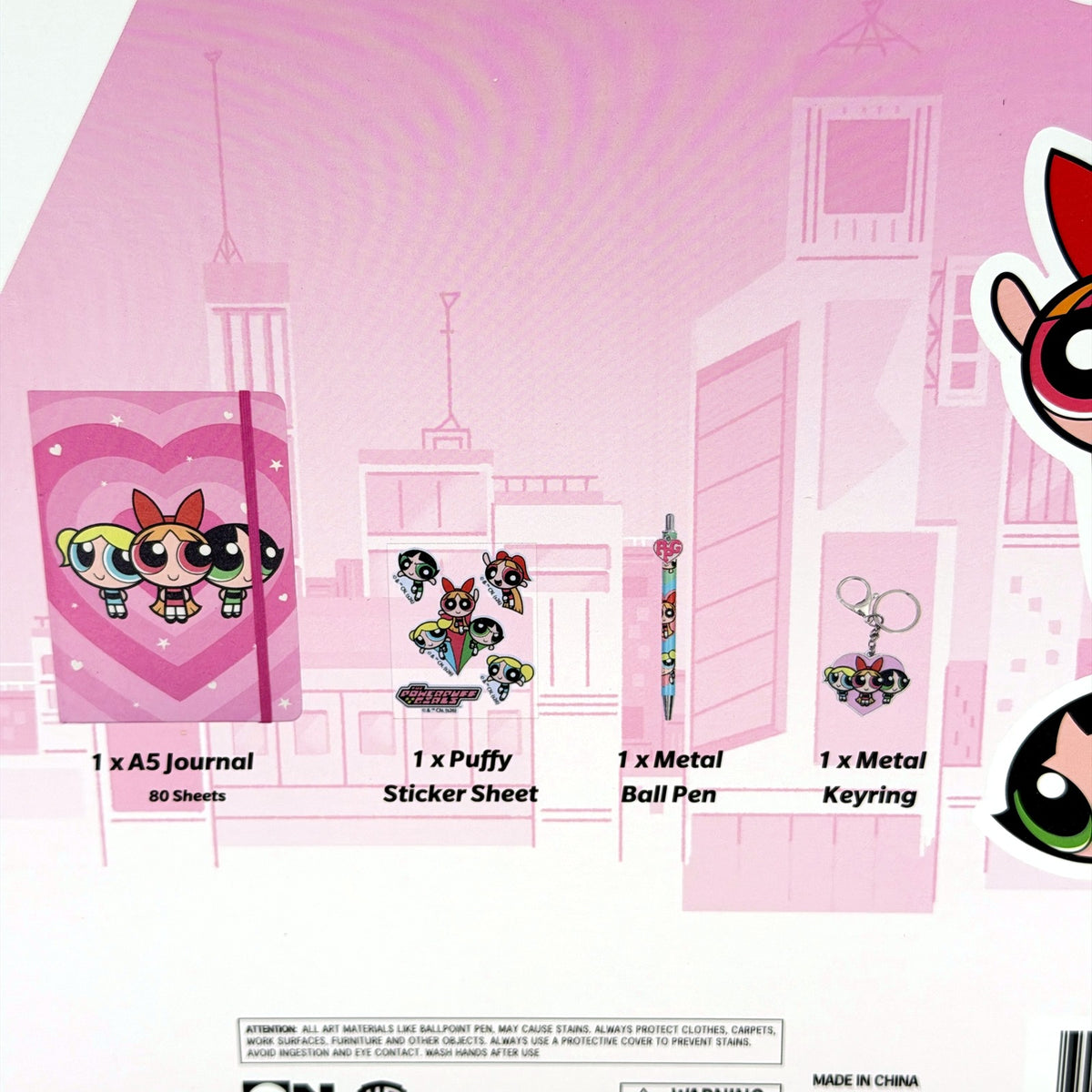 The Powerpuff Girls Colorful Journal Stationery Set Inc Keyring & Notebook NEW