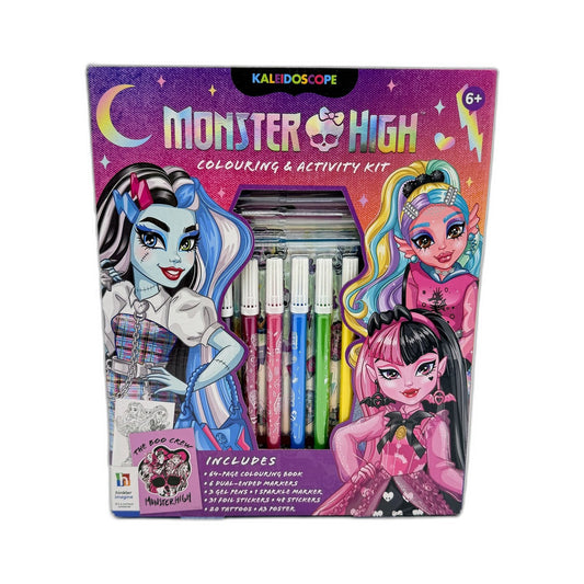 Monster High Coloring and Activity Kit Markers Stickers Tattoos Multi Color NEW