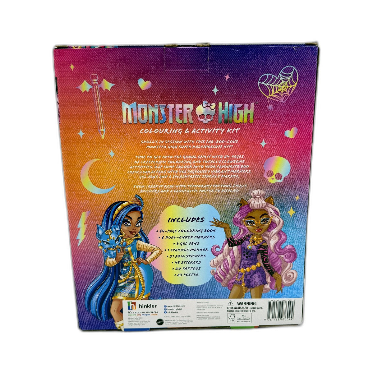 Monster High Coloring and Activity Kit Markers Stickers Tattoos Multi Color NEW