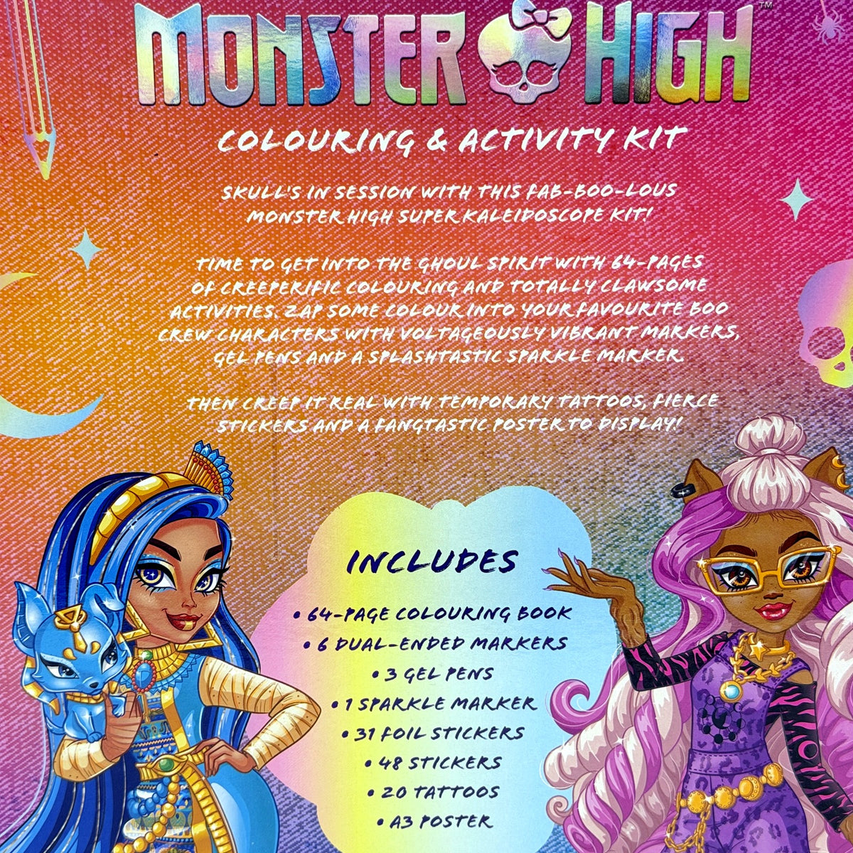 Monster High Coloring and Activity Kit Markers Stickers Tattoos Multi Color NEW