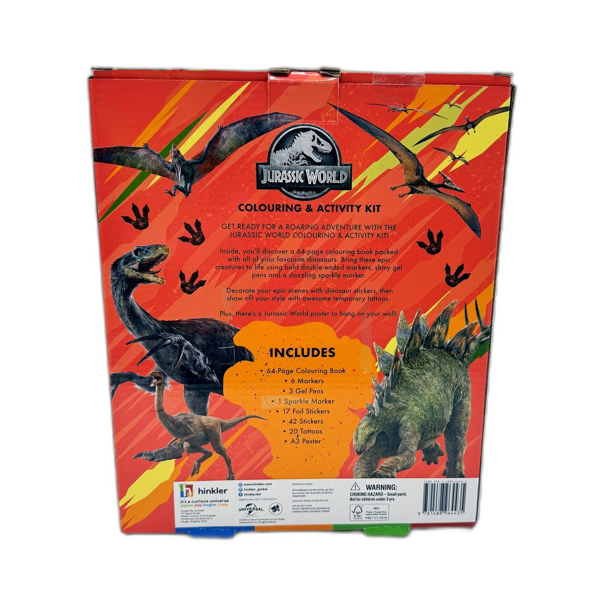 Jurassic World Coloring & Activity Kit Markers Stickers Tattoos Ages 6+ NEW