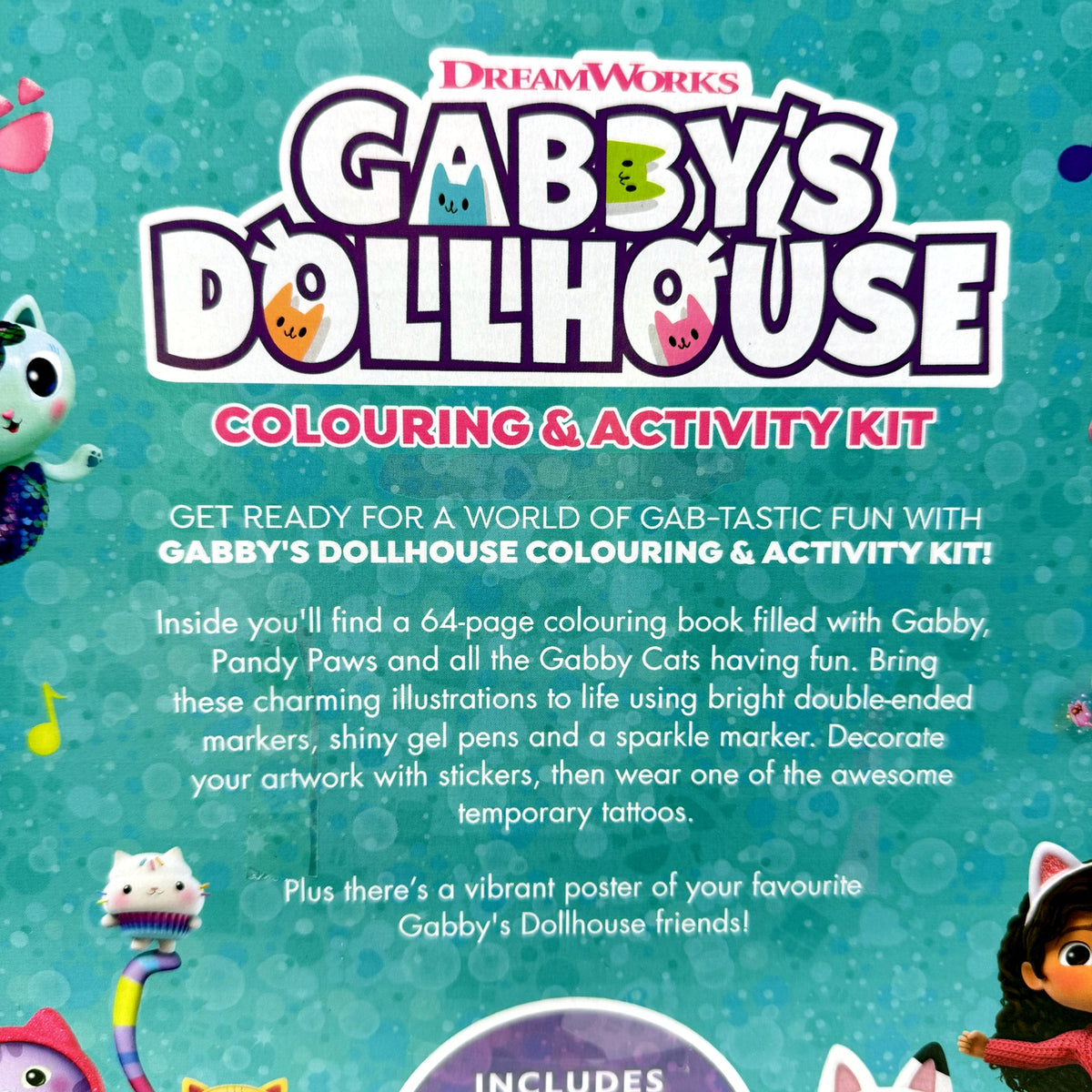 DreamWorks Gabby's Dollhouse Coloring and Activity Kit with Markers Age 6+ NEW