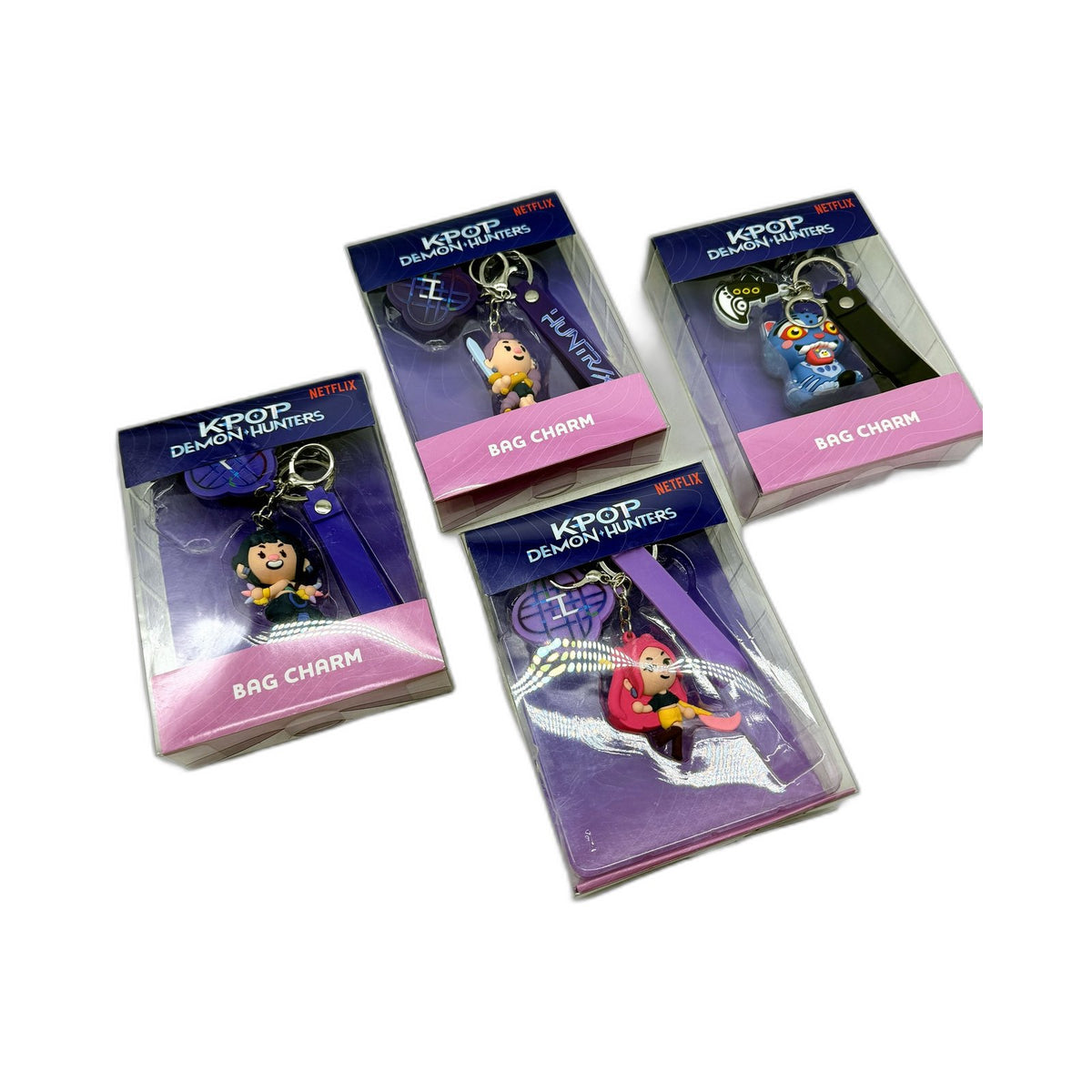 Kpop Demon Hunters Bag Charm Collectible Keychain Multi Color 4 Pack NEW