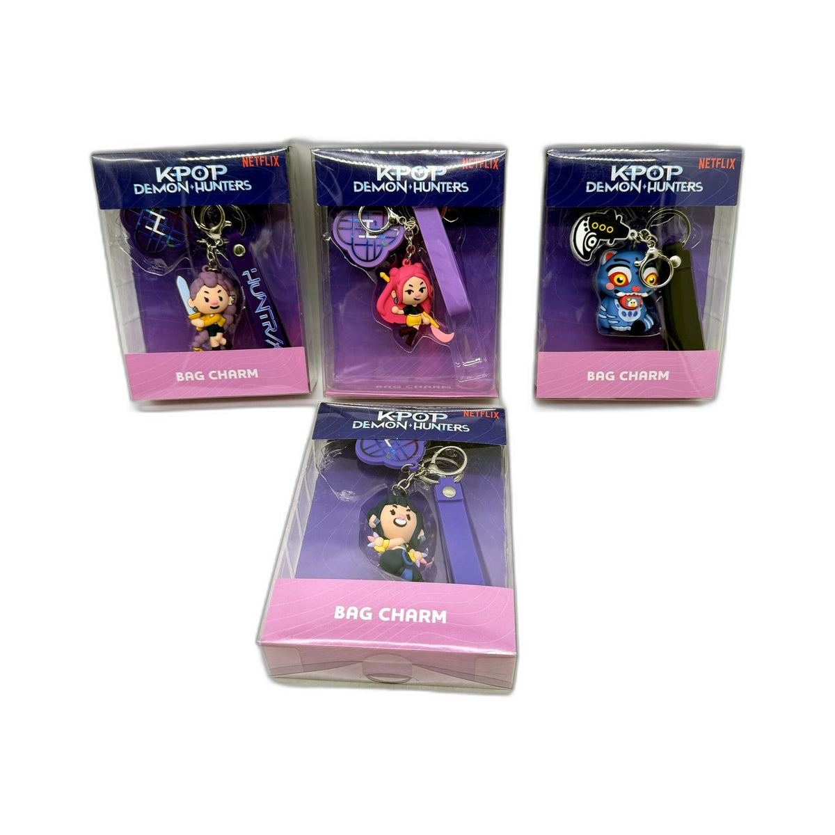 Kpop Demon Hunters Bag Charm Collectible Keychain Multi Color 4 Pack NEW