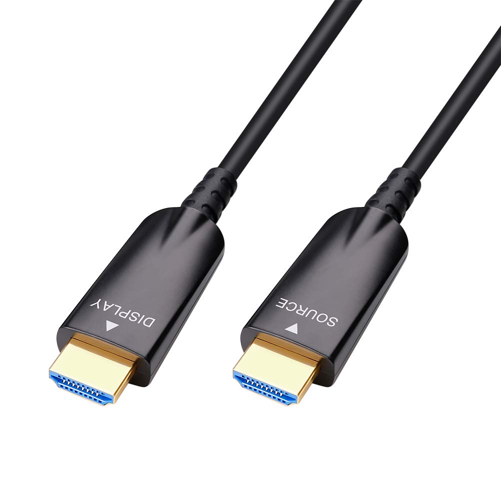 D-TECH 25ft High-Speed HDMI Cable 4K 30Hz 1080p 60Hz Fiber Optic Black NEW