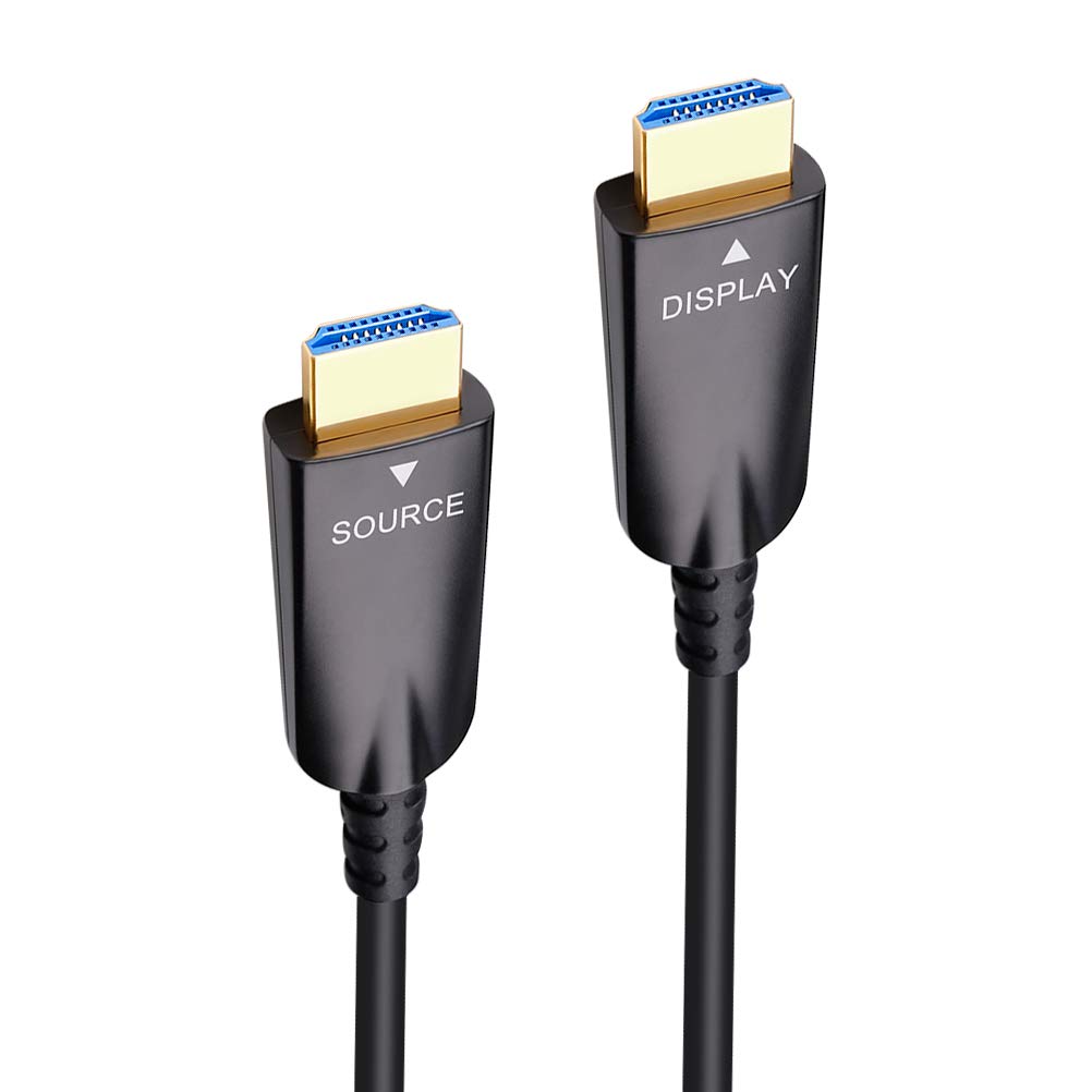 D-TECH 25ft High-Speed HDMI Cable 4K 30Hz 1080p 60Hz Fiber Optic Black NEW