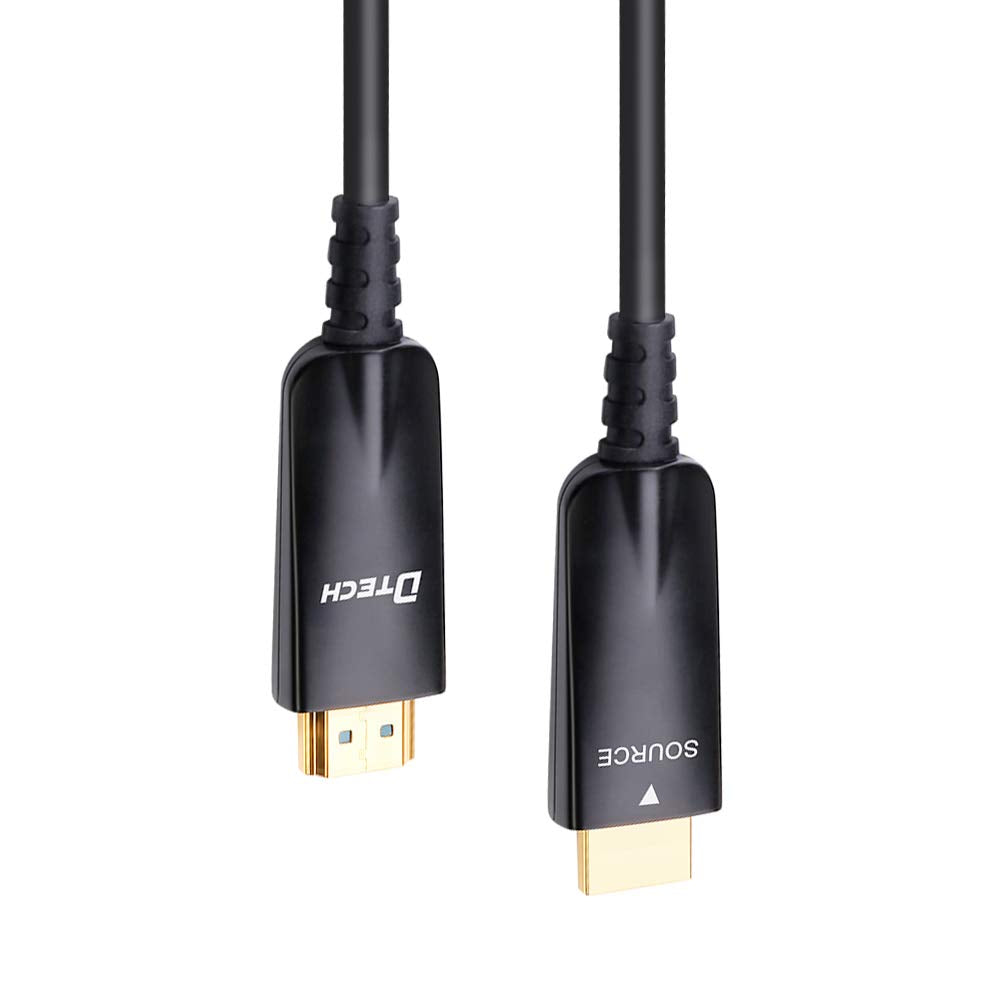 D-TECH 25ft High-Speed HDMI Cable 4K 30Hz 1080p 60Hz Fiber Optic Black NEW