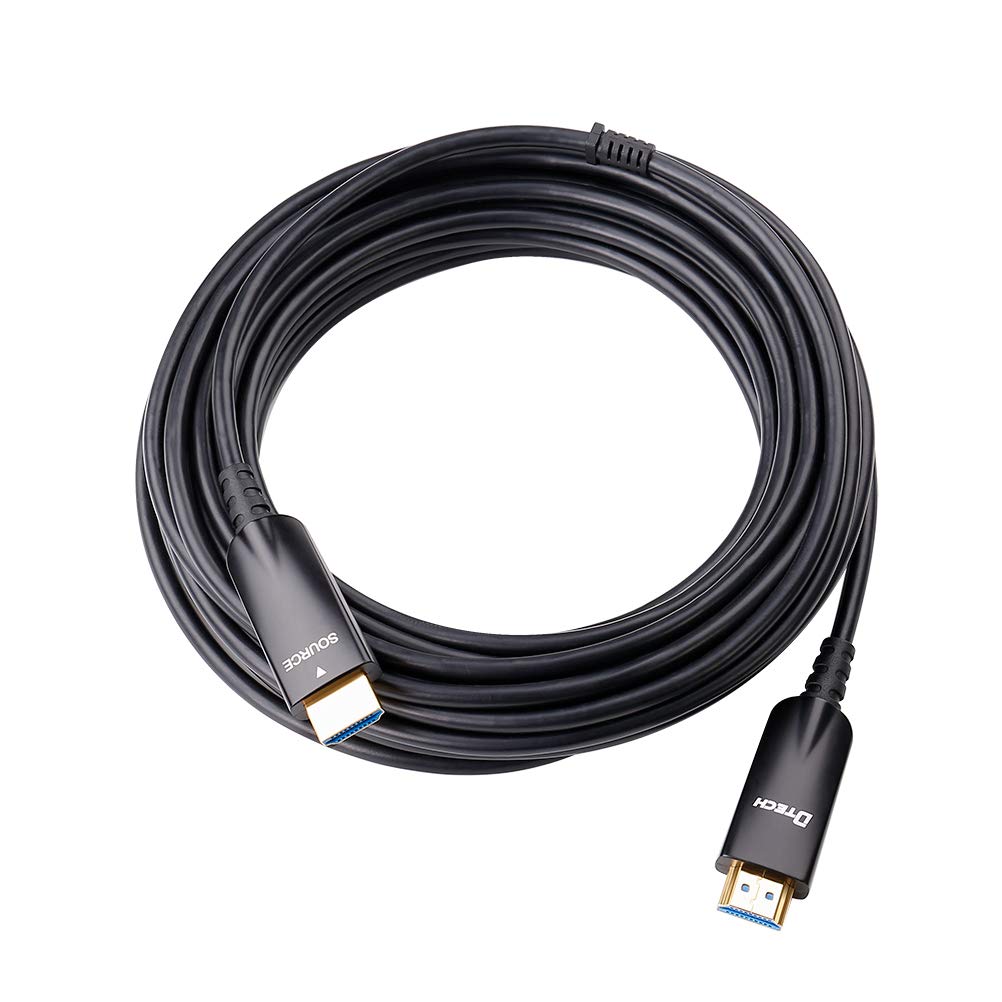 D-TECH 25ft High-Speed HDMI Cable 4K 30Hz 1080p 60Hz Fiber Optic Black NEW