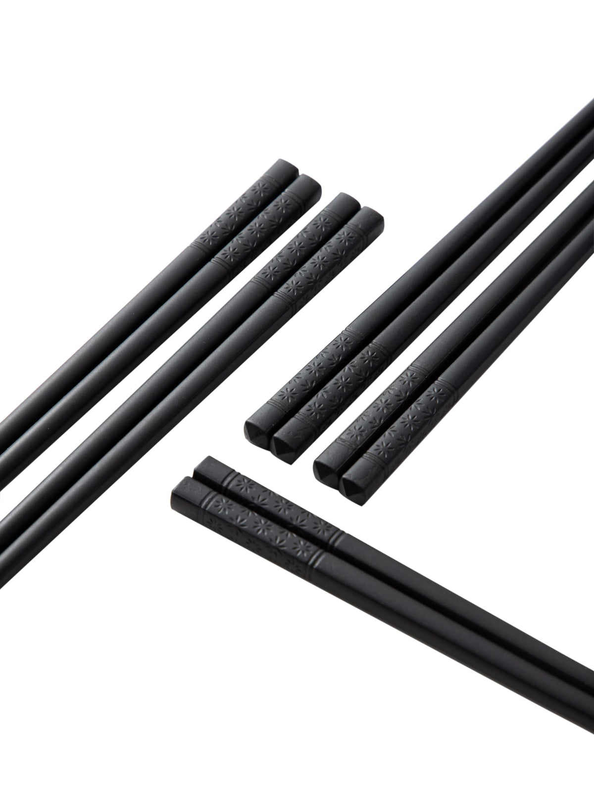 Lusanville Reusable Fiberglass Non-Slip Alloy Black Chopsticks for Cooking NEW