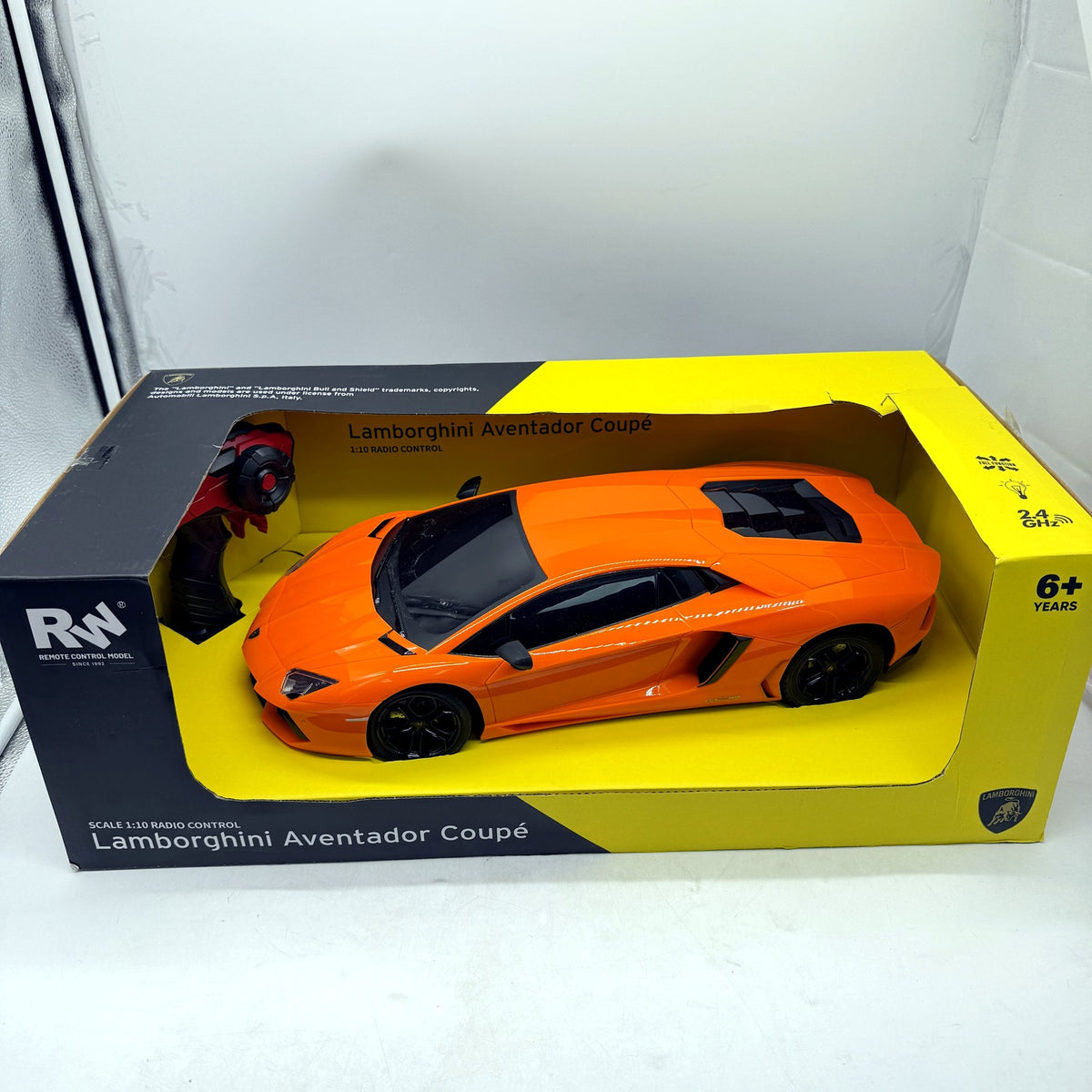 Lamborghini Aventador Coupe Remote Control Toy Car, 1:10 Scale, Orange, DEMO
