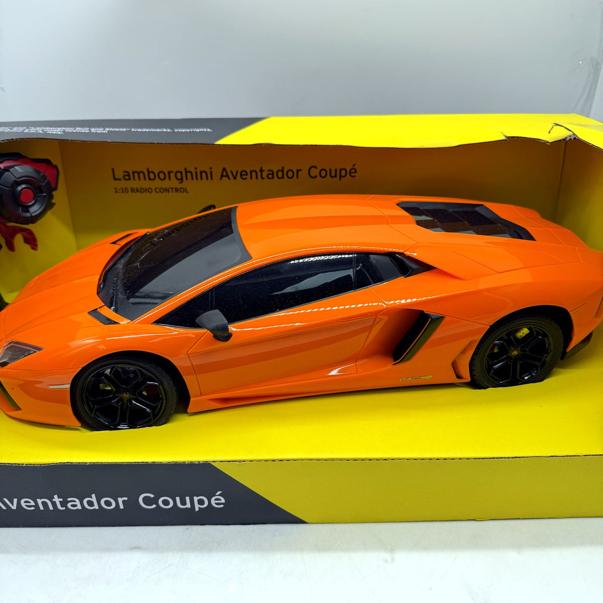 Lamborghini Aventador Coupe Remote Control Toy Car, 1:10 Scale, Orange, DEMO