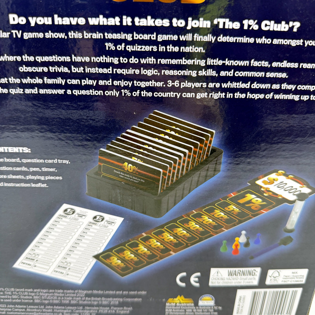 The 1% Club Brain Teasing Board Game Logic Reasoning Skills Trivia 3-6Player NEW