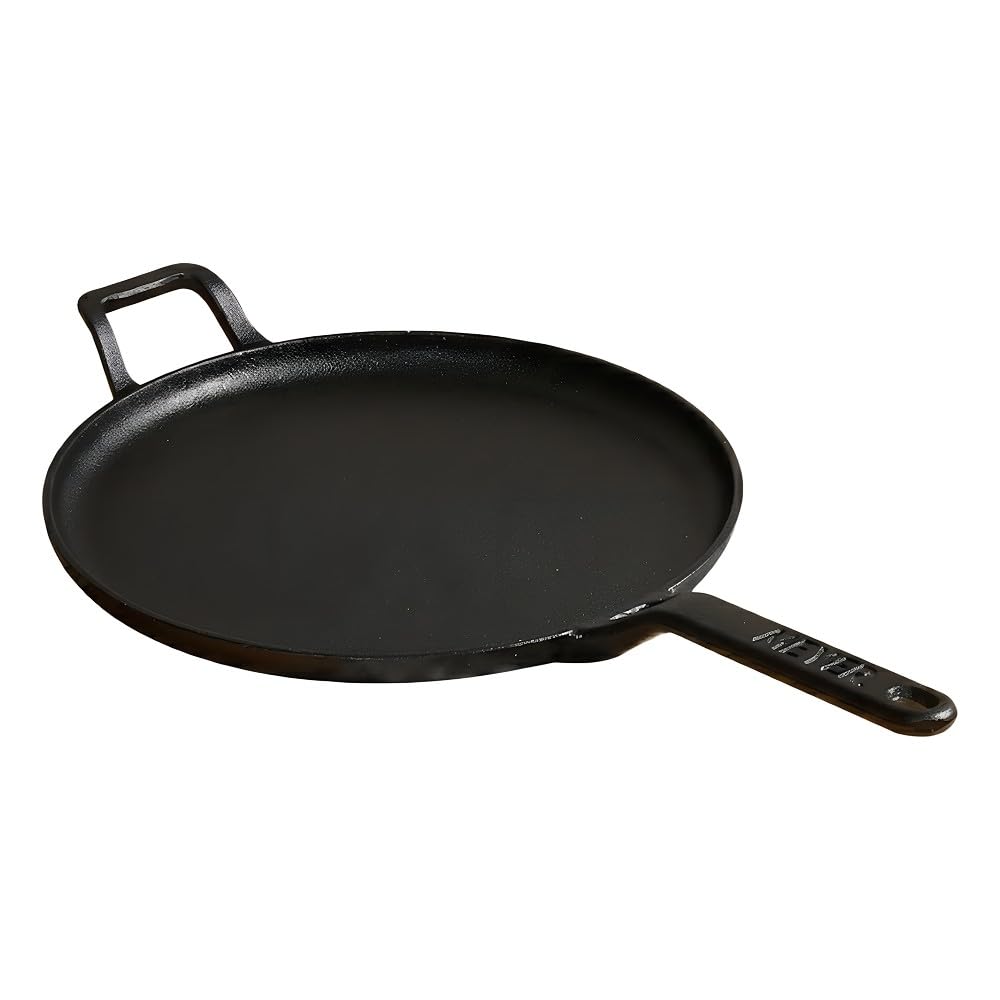 Meyer Pre-Seasoned Frying Pans Cast Iron Tawa Flat Pan for Roti, Dosa, DEMO