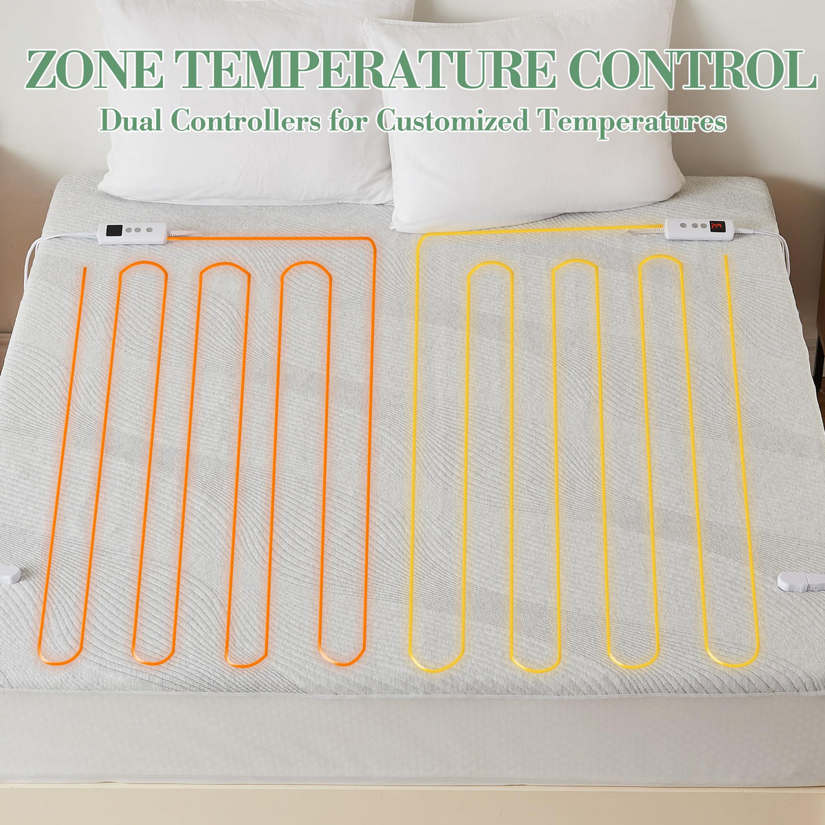 Garvee Electric Mattress Pad King Size Dual Control Breathable Heater Light NEW