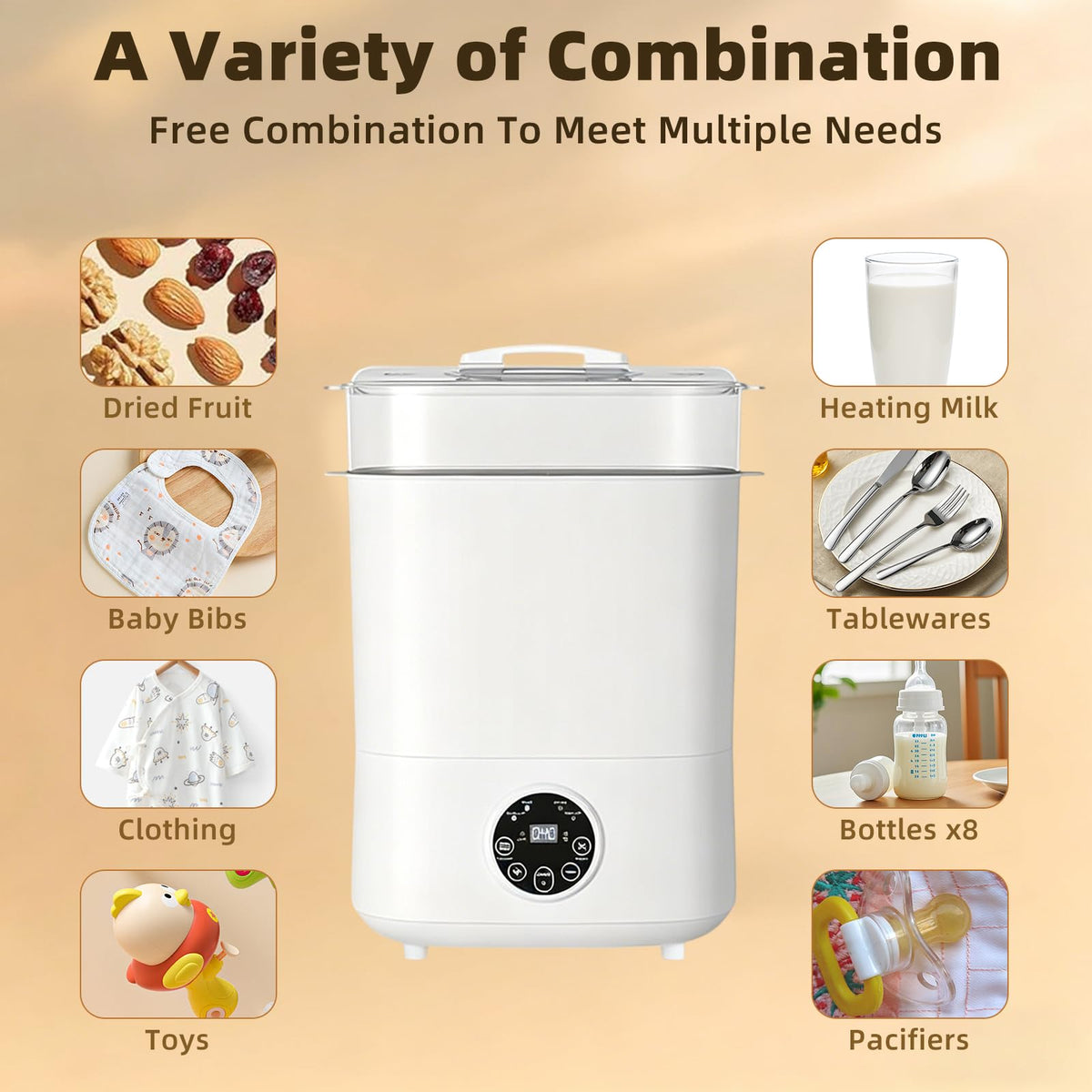 Syncvlio 5-in-1 Sterilisers Large Capacity Bottle Sterilizer and Dryer 5L DEMO