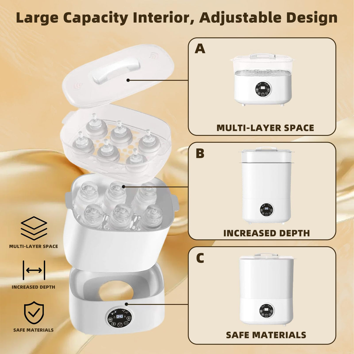Syncvlio 5-in-1 Sterilisers Large Capacity Bottle Sterilizer and Dryer 5L DEMO