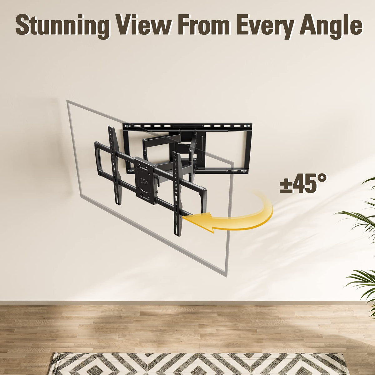 Mounting Dream Black TV Wall Mount Bracket for 42-90 Inch TVs up to 132 lbs DEMO